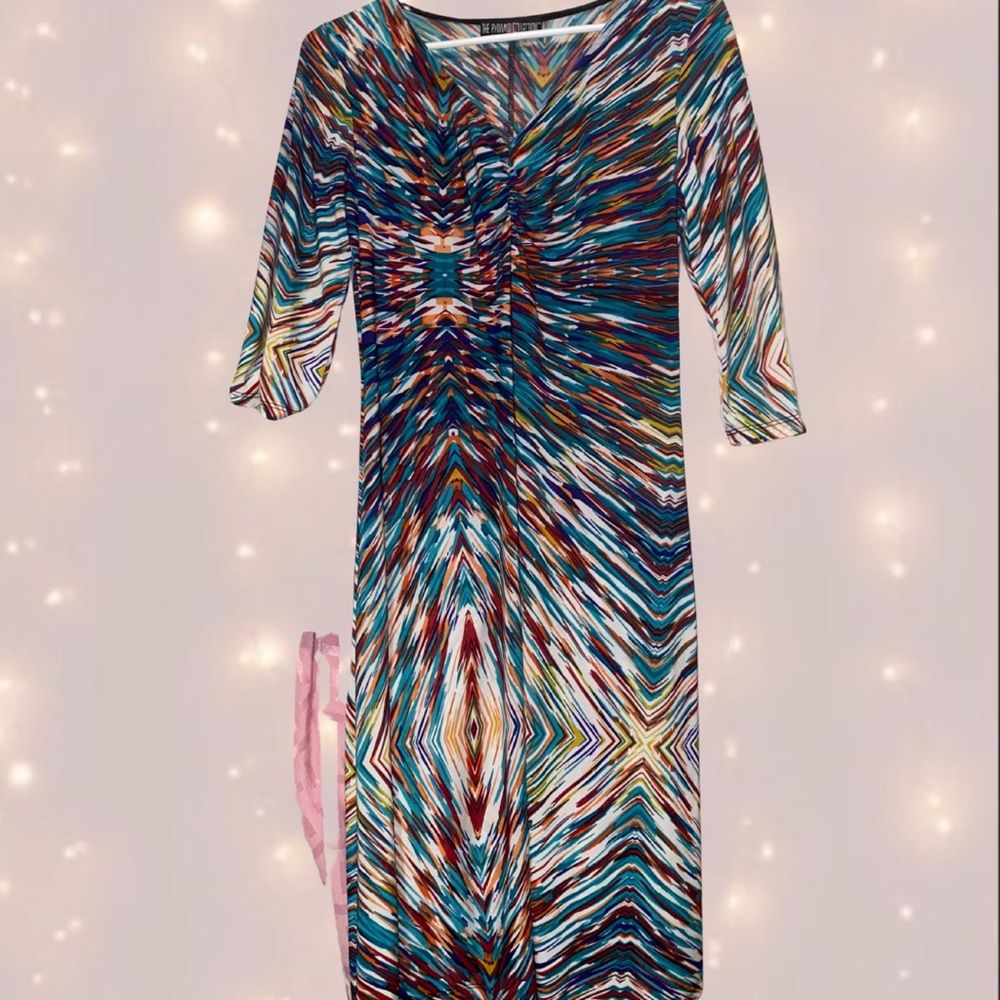 Multicolor Patterned Women's Dress